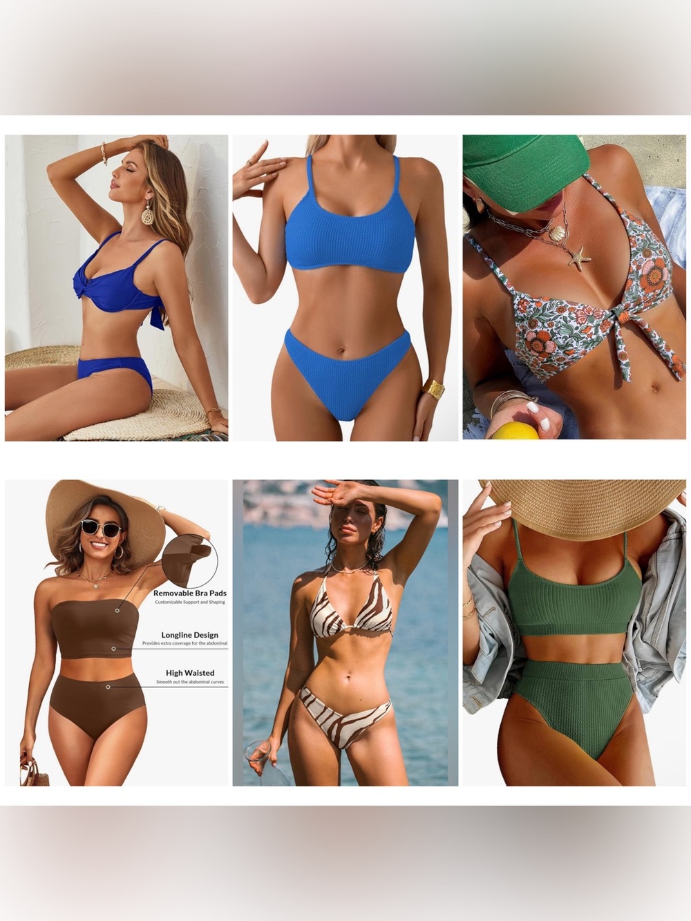 New With or Without Tags Bundle of 6 Bikinis Size Medium Cupshe and Amazon Swim